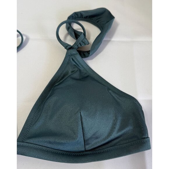 PINK by VS Bikini Swim Top Medium Green Adjustable Removable Padding Beach Resor - Picture 4 of 9